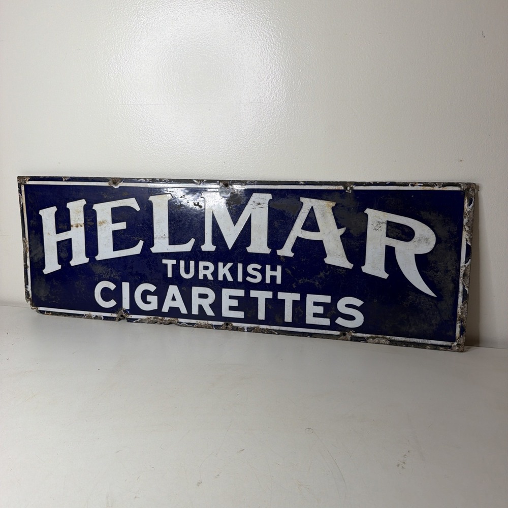 VINTAGE ANTIQUE HELMAR TURKISH CIGARETTES SIGN EARLY ADVERTISING Balto New York
